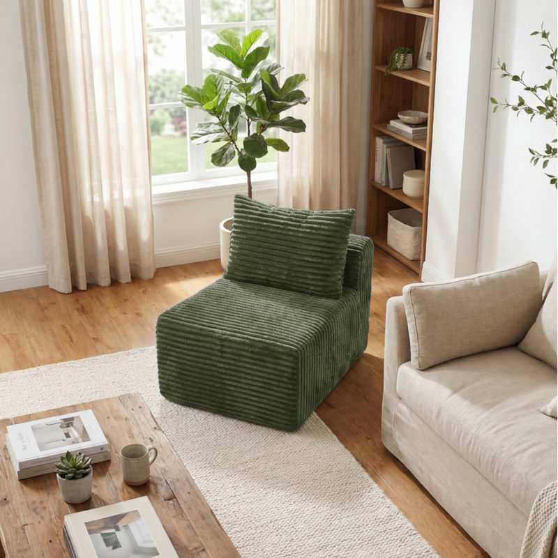 Chaise sans accoudoirs Kapellen, Gris, H 23,6 po x l 25,6 po x P 35,4 po