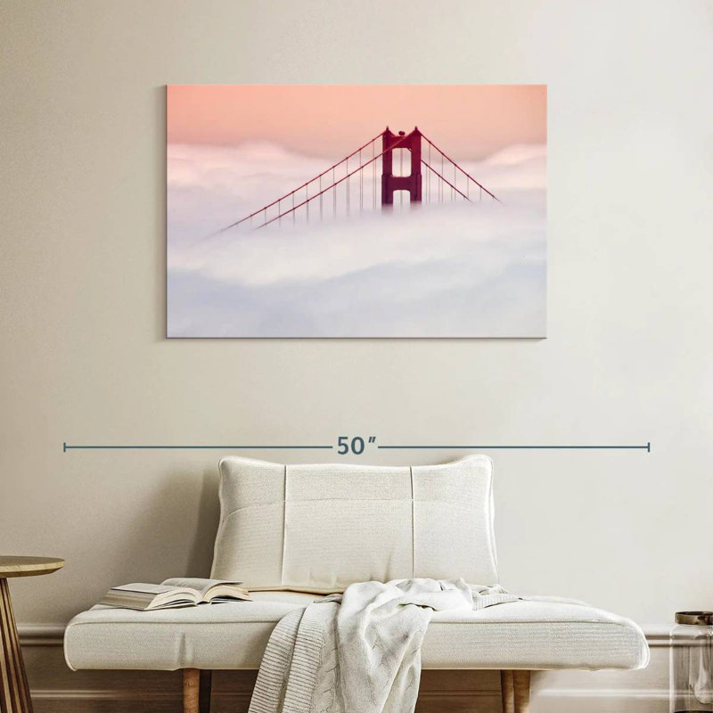 Lilie brouillard couvert Golden Gate Bridge, H 26 po x l 39 po