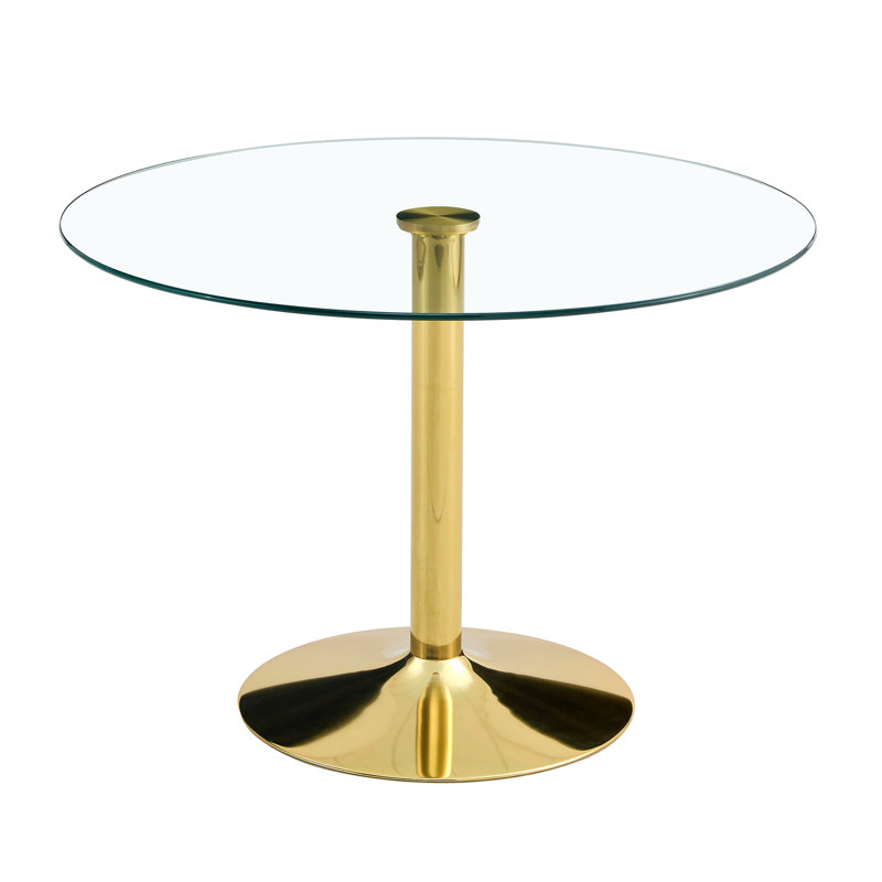 Table de salle à manger en verre, 29.5" H x 42" L x 42" W, Black