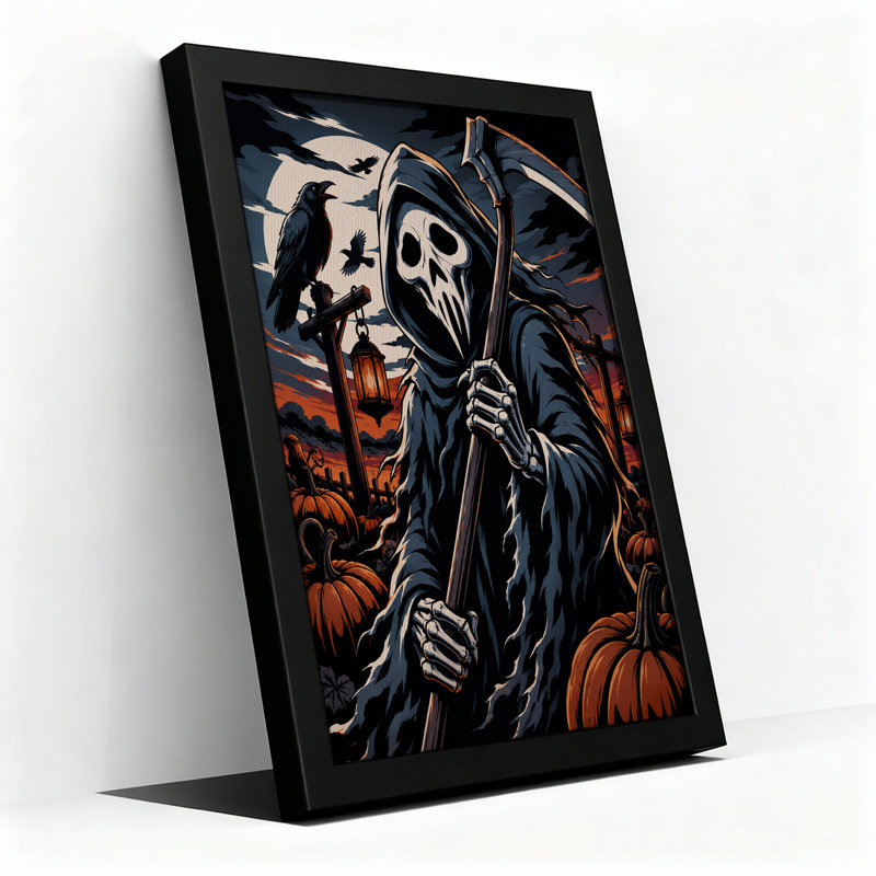 «Grim Reaper» tenant une faux en citrouille, H 36 po x l 24 po