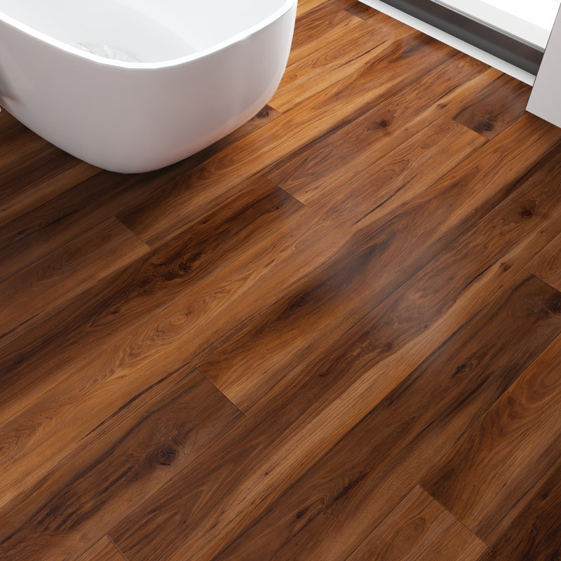 7" x 60" x 7mm Hickory Click SPC Lock Vinyl Plank, Vivid Copper