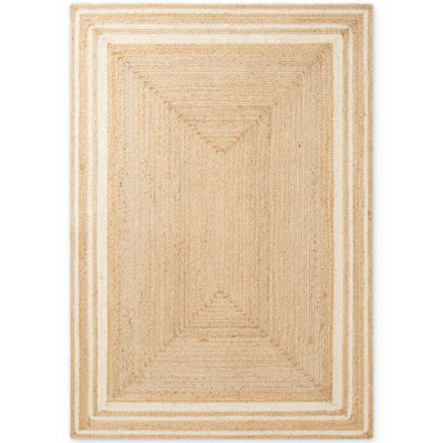 Hanse Home Jute Rug Jutta Robust & Durable, Natural Rug with Border for Living room, Bedroom, Dining room, Bedroom, Hallway