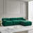 Boneless Modular Sectional Sofa, Button Tufted Designed and DIY Combination,L Shaped Couch with Reversible Ottoman, Green Velvet-1606691573
