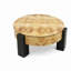 Table basse 33 po ronde avec rangement en bois de ronce, table basse moderne à compartiments cachés, table d'appoint robuste à 3 pieds pour le salon, petite pièce