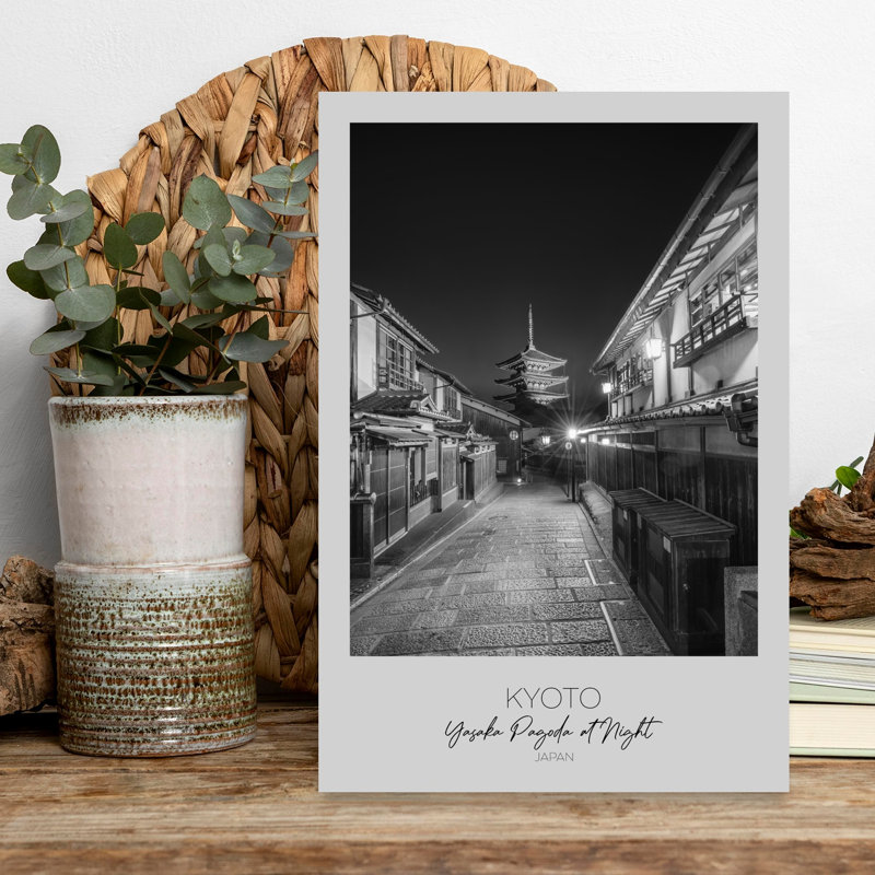 Yasaka Pagoda Night Contemporary Wall Art Print 1 Piece Wrapped Canvas Wall Art, 45.72cm H x 30.48cm W