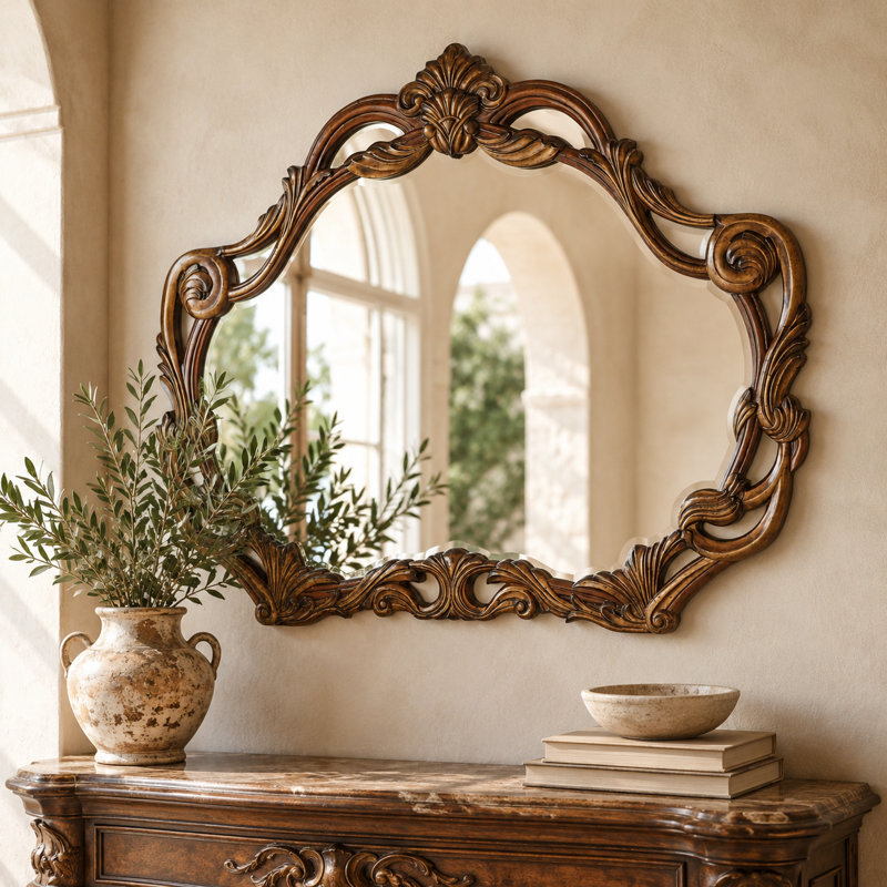 Villa Valencia Wood Accent Mirror