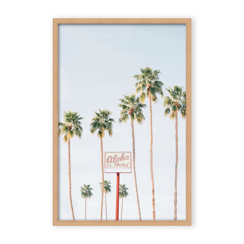 Coastal Retreat Aloha Hotel by  - Picture Frame Photograph on Paper, 24" H x 16" W x 1.125" D, Beige, Framed Matted Print