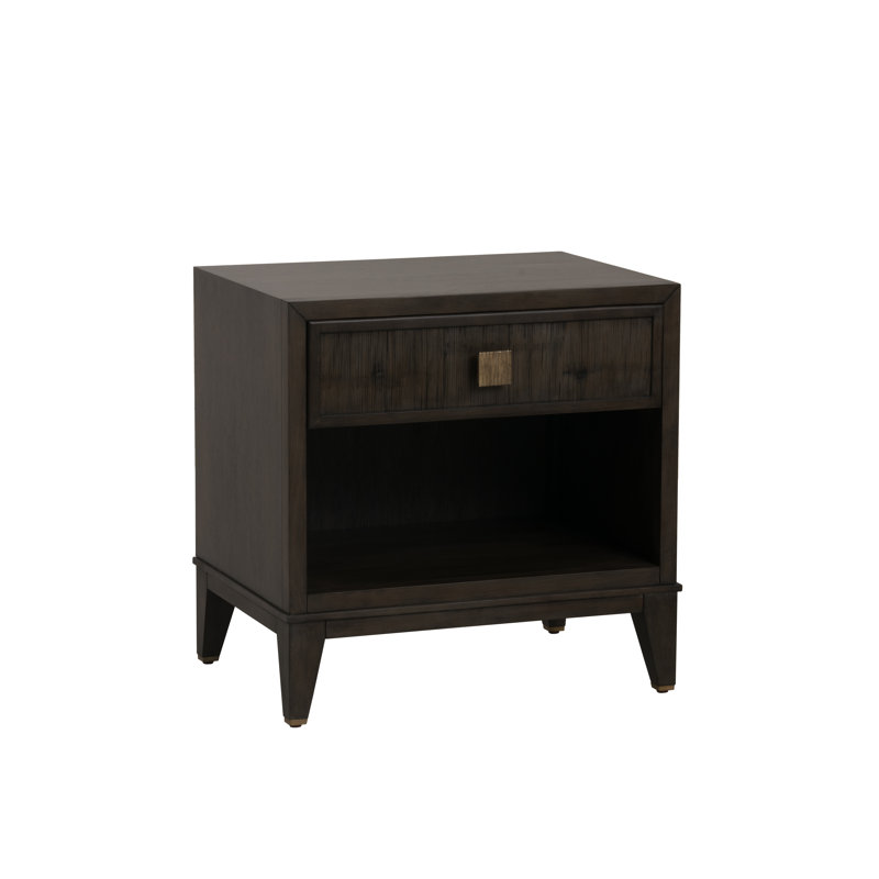Caribe 1 - Drawer Solid Wood Nightstand, Mink Gray