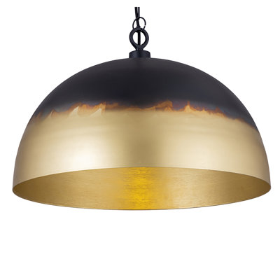 Beabrun 1 - Light Black/Gold Dome Pendant