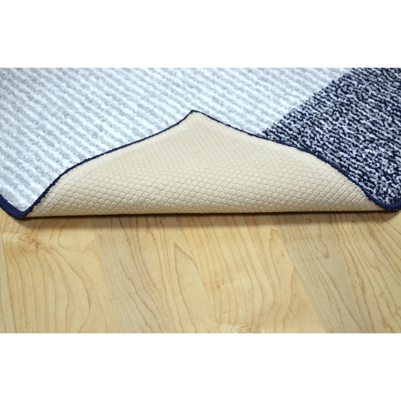 Tapis bleu marine / argenté Reon, Rectangle 5 pi x 7 pi