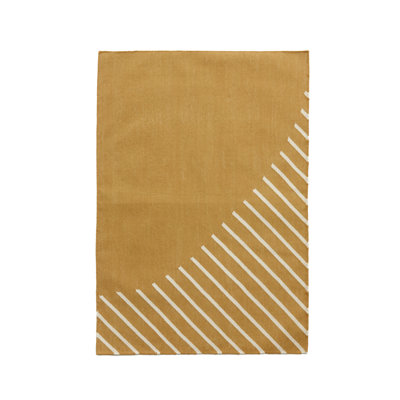 Abstract Flatweave Rectangle 5' x 7' Cotton Area Rug in Yellow