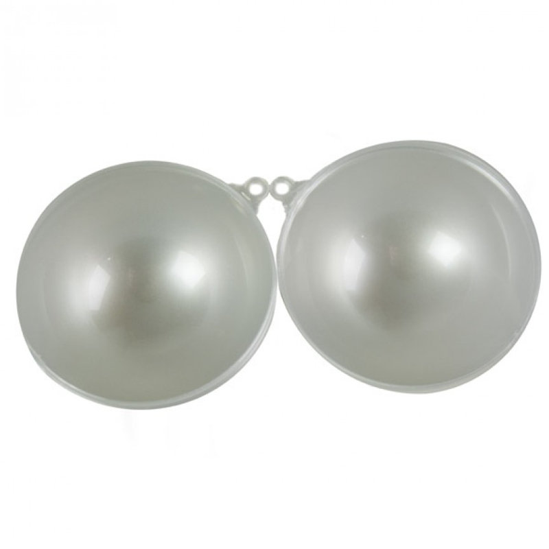Bauble, 10cm H x 10cm W x 10cm D, Silver