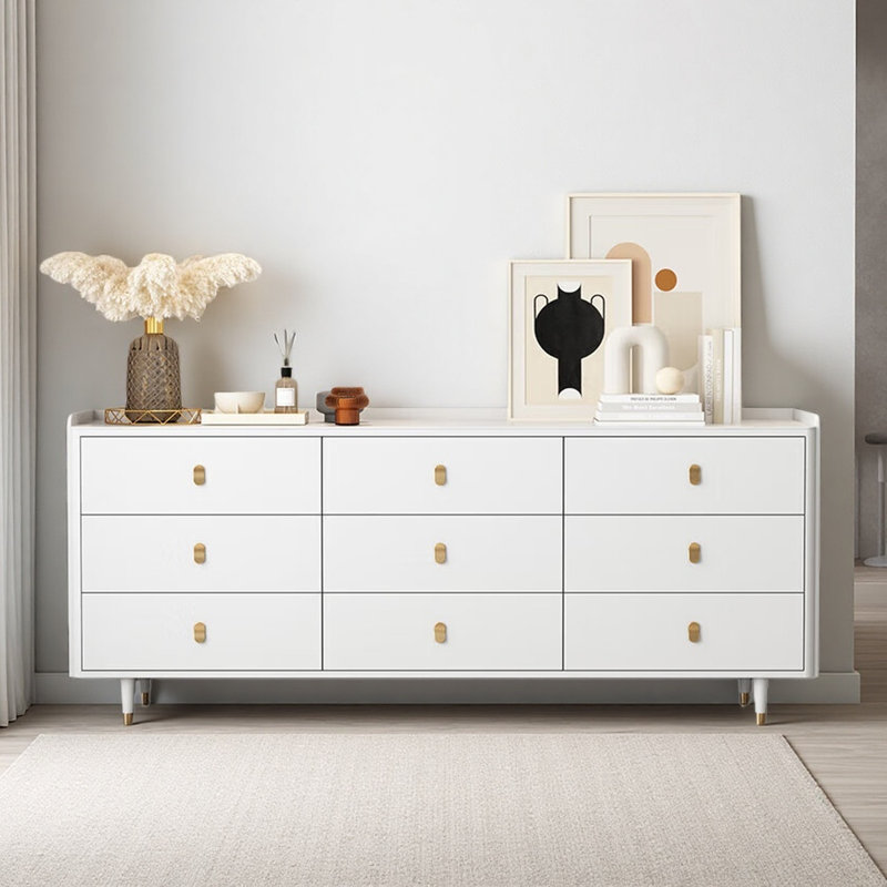 Meuble télé moderne, simple et léger, Blanc, 33.46"H x 70.87"L x 15.75"W