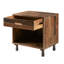 Table de chevet moderne - Finition en bois de pin, pieds en métal, option de rangement dans la chambre à coucher supplémentaire