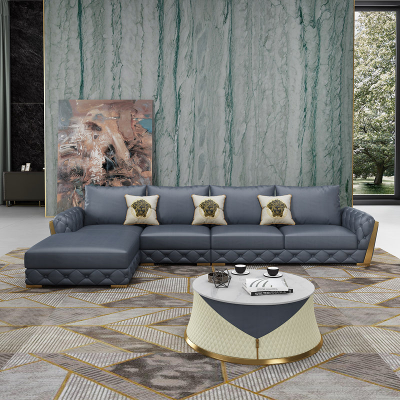 Castello Collection Sectional, Left Hand Facing, Gray