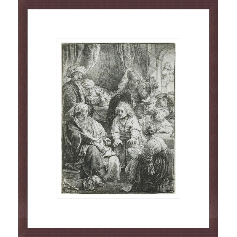 «Joseph Telling His Dreams» par Rembrandt van Rijn - Estampe numérique encadrée, H 16,29 po x l 13,75 po