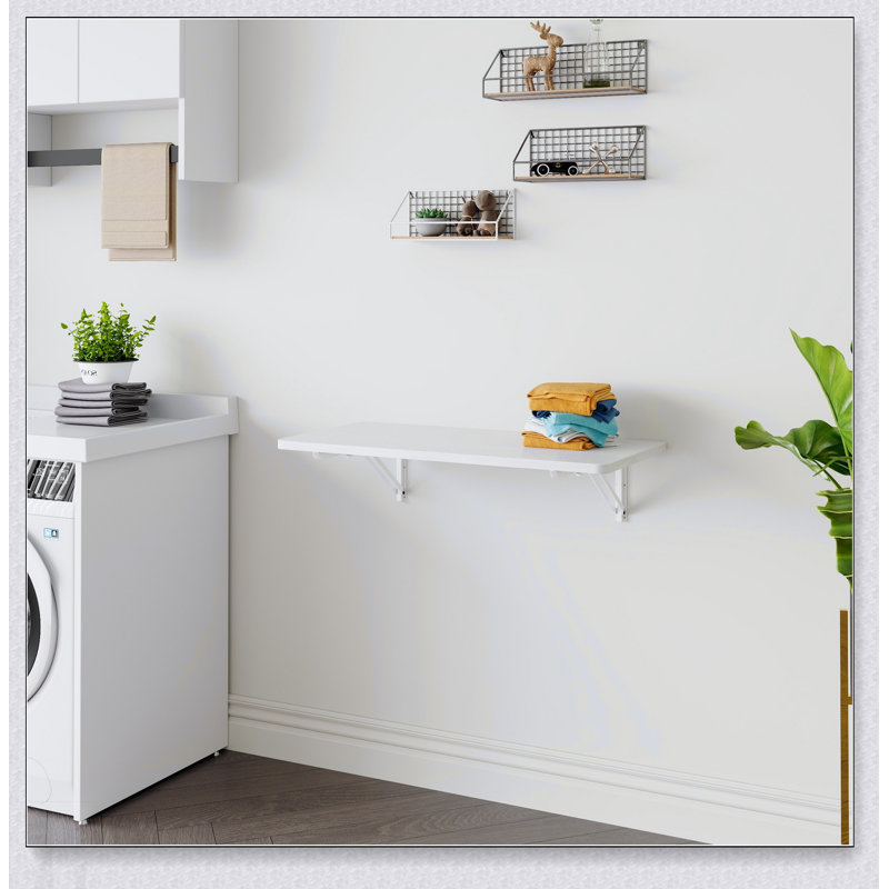 Table pliante murale, bureau pliable peu encombrant pour la lessive, la cuisine, la salle de bain et la chambre à coucher