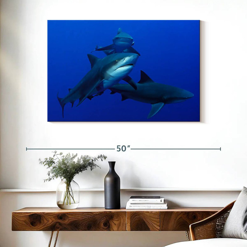 Triple Sharks, 26" H x 39" W