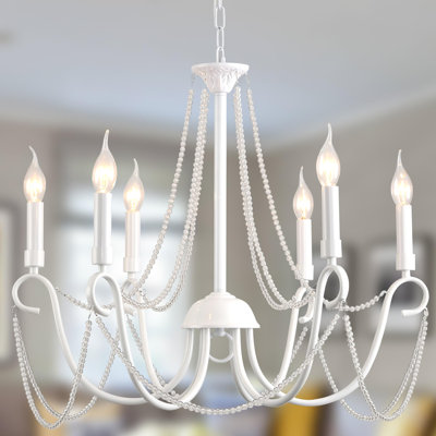 6-Light Dimmable Candle Style Chandelier