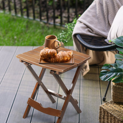 Table d'appoint pliante en bois pour patio
