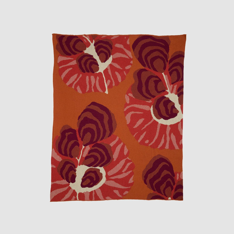 Mid Century Modern Throw Blanket, Red