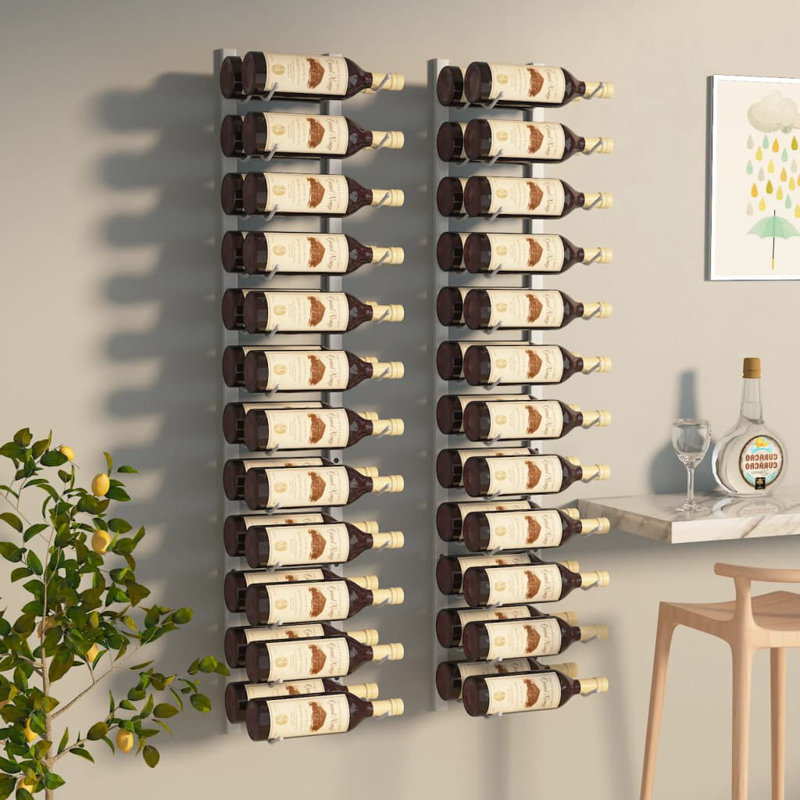 Support à vin mural Neriadh, Blanc, H 45,7 po x l 8,9 po x P 1 po
