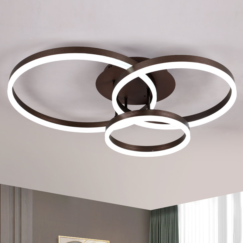 Plafonnier semi-encastré 3 lumières 31,8 po Alliber, Aluminium brun brossé