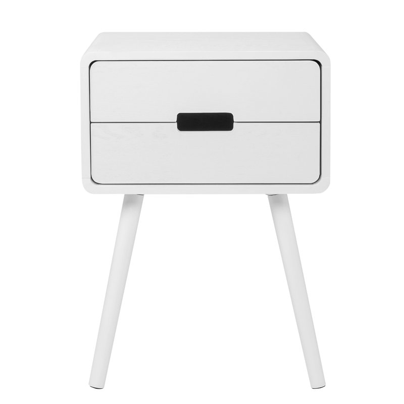 Table d'appoint Bohuslav en bois massif, Blanc
