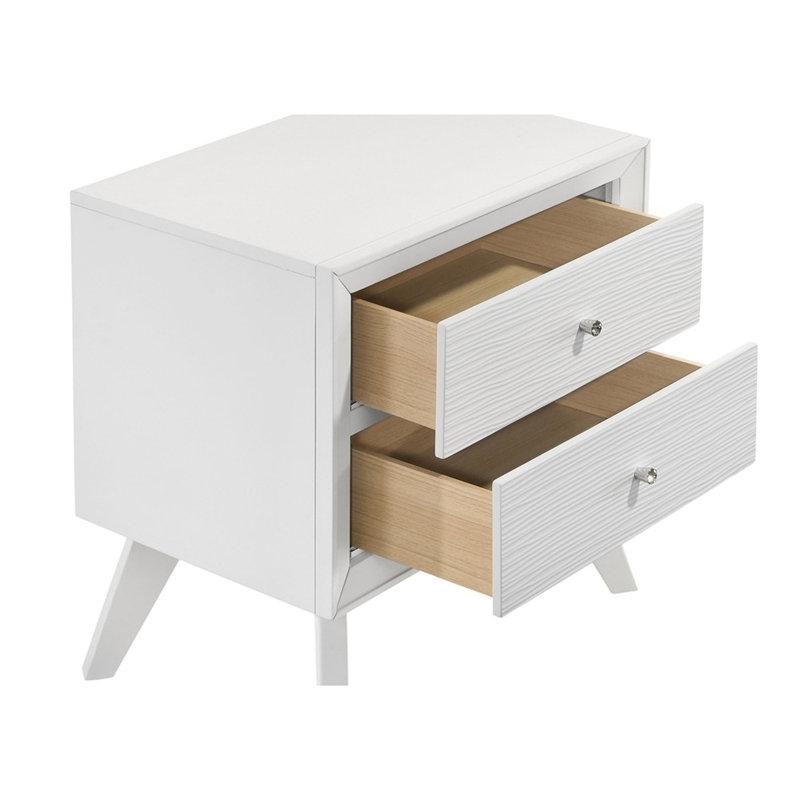 Table de chevet contemporaine de couleur blanche 1Pc