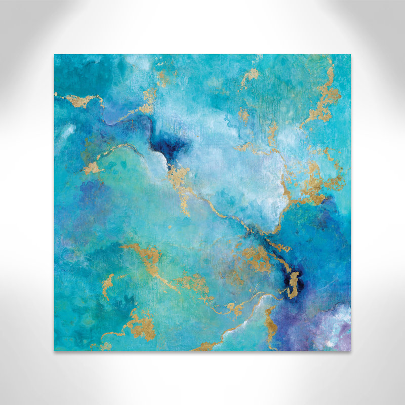 Golden Edge I - Peinture, Toile tendue, H 36 po x l 36 po x P 1,375 po