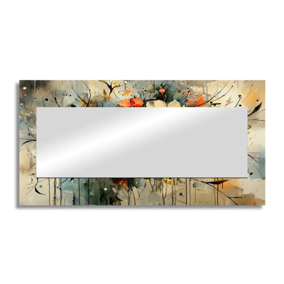 Wreath String Of Pearls Symphony I - Floral Accent Wall Mirror - Printed On Metal