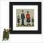 Lowry Style - Framed Print of Family Portrait - 12" Square Black Ash Frame