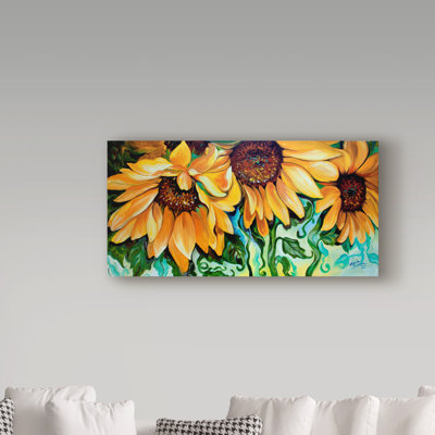 Duniya «Sunflower Dance», reproduction de peinture acrylique sur toile tendue