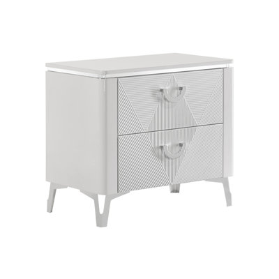 2-Drawer Nightstand With Dual USB Port