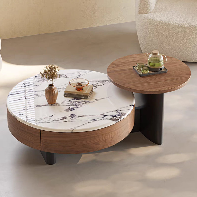 Cream-style walnut simple coffee table