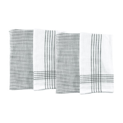 Cotton Charcoal Tea Towel, Set of 4