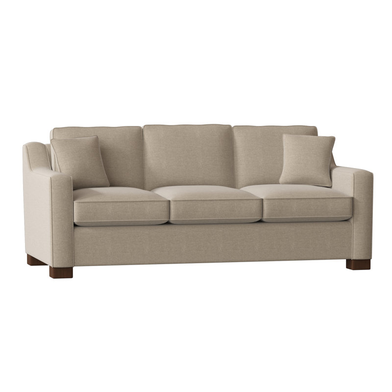 Aceyon Upholstered 79'' Reclining Sofa, Walnut, Jango Sandstone