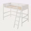 Lit mezzanine simple en bois massif avec échelle-2098491756