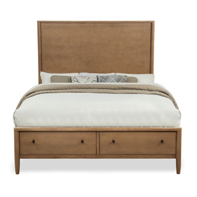 Alyxus - Tall Storage Bed - Queen - Warm Maple Finish