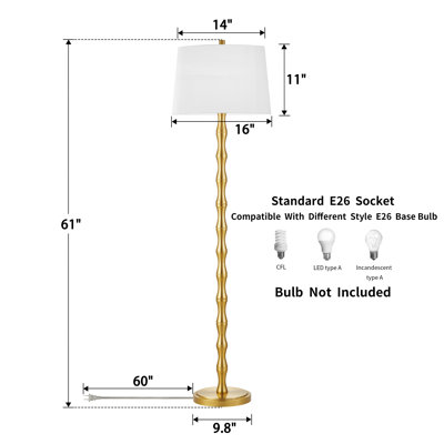 Johnvictor 61'' Traditional Floor Lamp