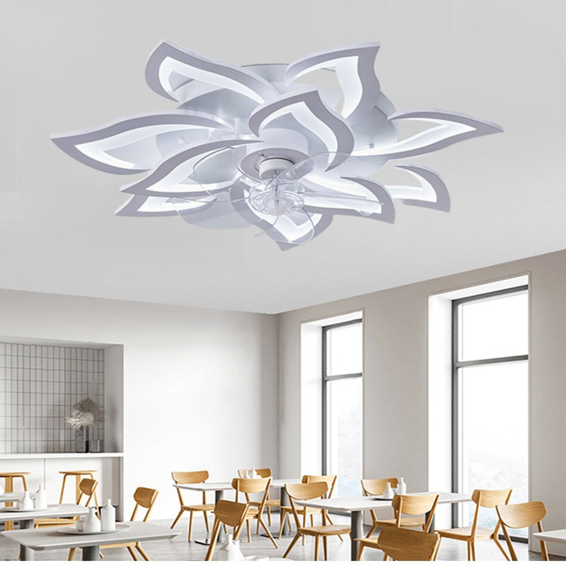 Ceiling Fan with Lamp, Modern LED Ceiling Light with Remote Control, Dimmable Light