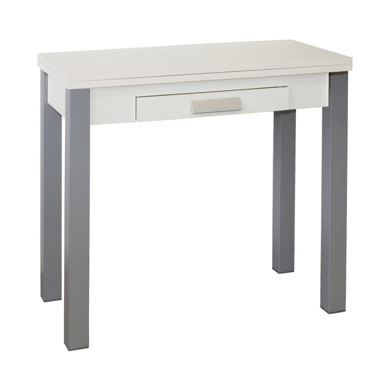 Georgy Extendable Dining Table, White, Grey
