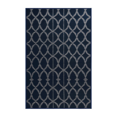 Machine Washable Trellis Gray Area Rug