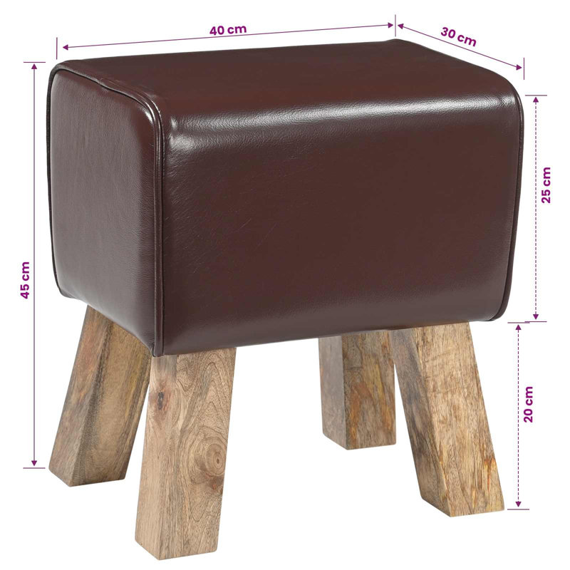 Storage Bench, 45cm H x 40cm L x 30cm D, Dark Brown