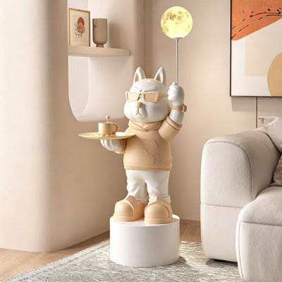 Crème + jaune + beige-blanc + blanc objet décoratif en résine