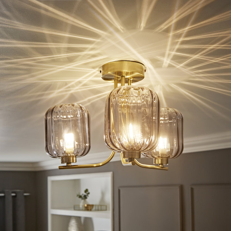 Amelie Glass Semi Flush Mount, Yes