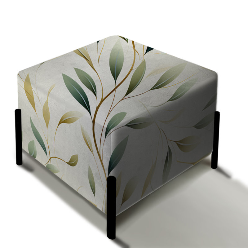 Organic Zen III - Botanical Square Ottoman