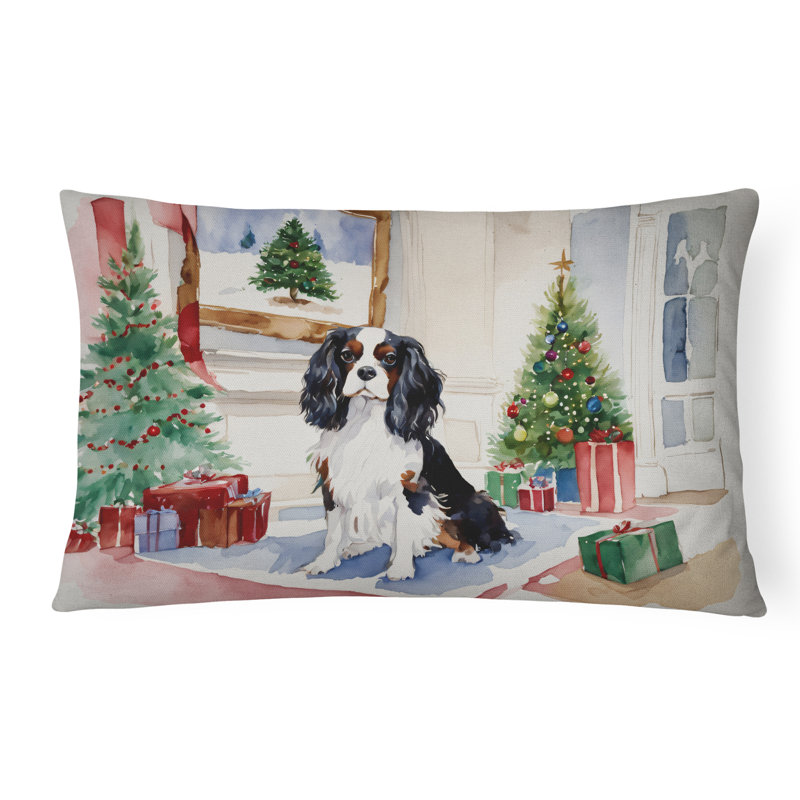 Cavalier Spaniel Christmas Fabric Decorative Pillow