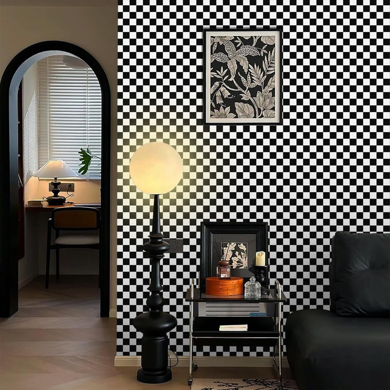 Papier peint autocollant noir et blanc Jeweluck