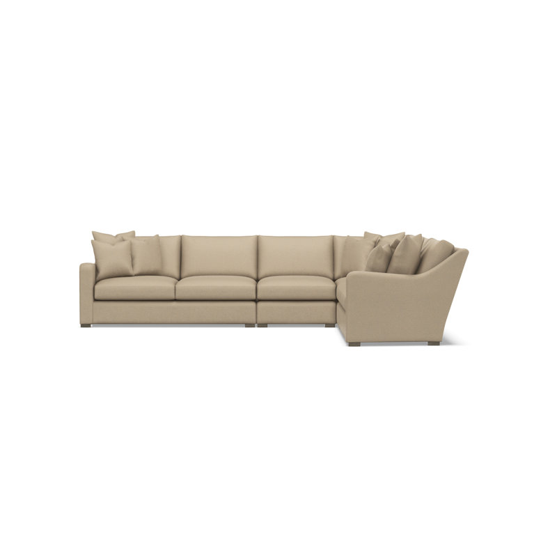 Bernhardt Ventura 4-Piece Fabric Sectional, 34.5" H x 137.5" W x 107.5" D, Yellow Polyester, Right Hand Facing